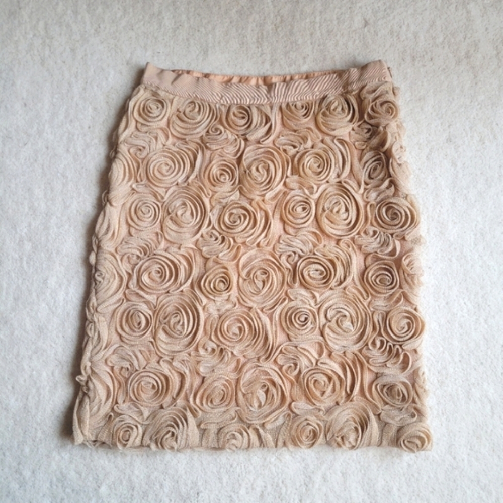 Banana Republic Champagne Rosette Pencil Skirt - Women's 2